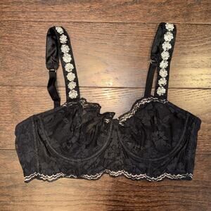 VICTORIAS SECRET DREAM ANGELS PUSH-UP W/O PADDING SEQUIN PEARL UNLINED DEMI BRA